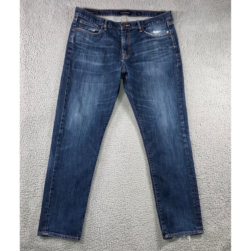Lucky Brand 410 Athletic Slim Jeans Men‎ 38x32 Dark Wash Stretch Denim